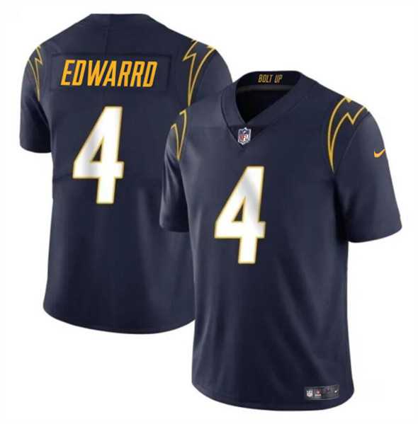 Men & Women & Youth Los Angeles Chargers #4 Gus Edwards Navy Vapor Limited Football Stitched Jersey->los angeles chargers->NFL Jersey